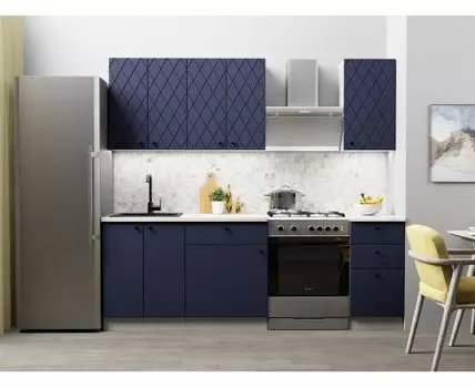 Кухонный гарнитур Скарлет 160 см (210, 47,6, Стандарт, Прямые, Синий, 160)