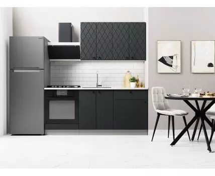 Кухонный гарнитур Скарлет 180 см (210, 47,6, Со столом под духовой шкаф, Прямые, Черный, 180)