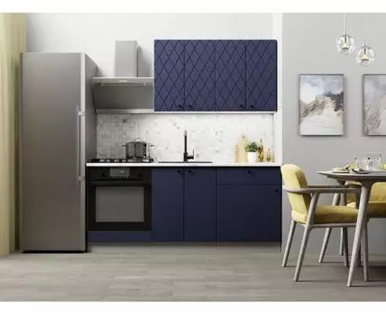 Кухонный гарнитур Скарлет 180 см (210, 47,6, Со столом под духовой шкаф, Прямые, Синий, 180)