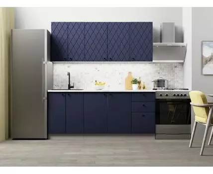 Кухонный гарнитур Скарлет 180 см (210, 47,6, Стандарт, Прямые, Синий, 180)
