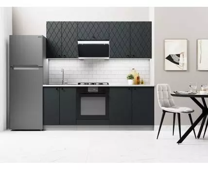 Кухонный гарнитур Скарлет 200 см (210, 47,6, Со столом под духовой шкаф, Черный, 200)