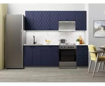 Кухонный гарнитур Скарлет 220 см (210, 47,6, Синий, 220)