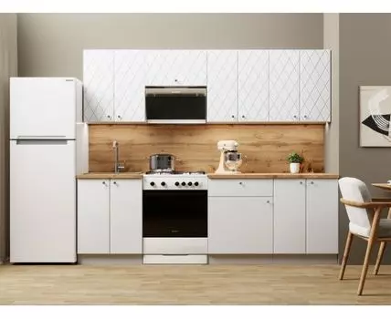 Кухонный гарнитур Скарлет 240 см (210, 47,6, Прямые, Белый, 240)