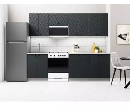 Кухонный гарнитур Скарлет 240 см (210, 47,6, Прямые, Черный, 240)