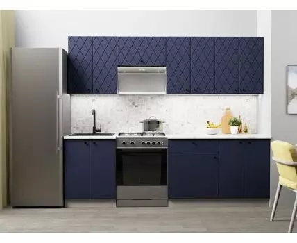 Кухонный гарнитур Скарлет 240 см (210, 47,6, Прямые, Синий, 240)
