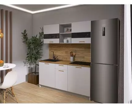 Кухонный гарнитур Смарт 160 см (202, 56,6, Прямые, Серый, 160)