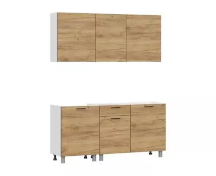 Кухонный гарнитур Страйк 170 см (213,6 / 216,2, 49,6 / 60, Без столешницы, Прямые, Светлое дерево, 170)