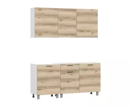 Кухонный гарнитур Страйк 170 см (213,6 / 216,2, 49,6 / 60, Без столешницы, Прямые, Светлое дерево, 170)