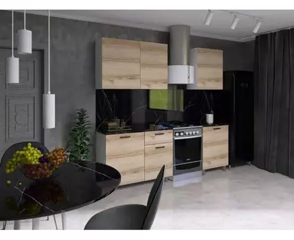 Кухонный гарнитур Страйк 170 см (213,6 / 216,2, 49,6 / 60, Со столешницей, Прямые, Светлое дерево, 170)