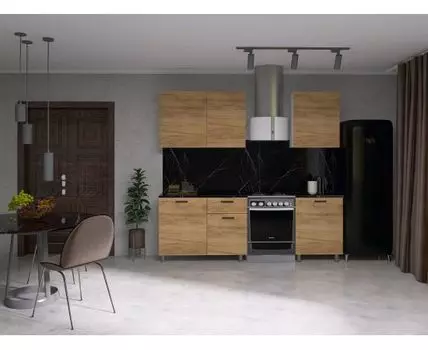 Кухонный гарнитур Страйк 170 см (213,6 / 216,2, 49,6 / 60, Со столешницей, Прямые, Светлое дерево, 170)