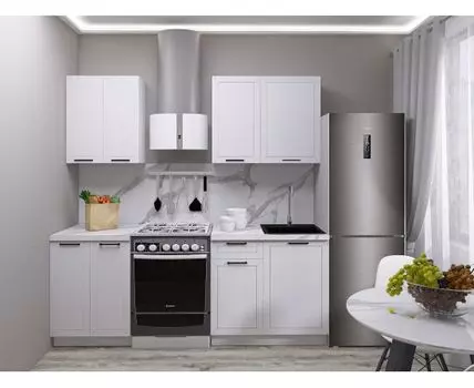 Кухонный гарнитур Вектор 150 см (214,4, 50,6, Прямые, Белый, 150)