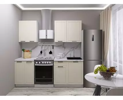 Кухонный гарнитур Вектор 150 см (214,4, 50,6, Прямые, Белый, 150)