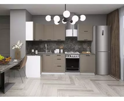 Кухонный гарнитур Вектор 210х100 см (214,4, 100, Угловые, Белый, 210)