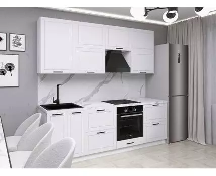 Кухонный гарнитур Вектор 240 см (233,6, 53,8, Прямые, Белый, 240)