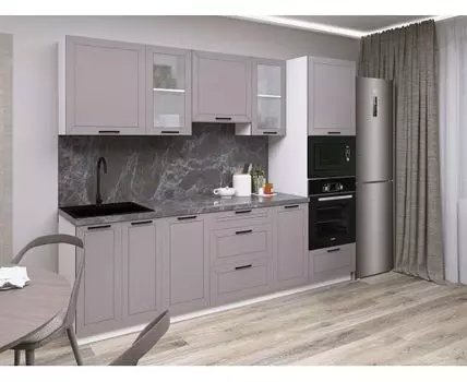 Кухонный гарнитур Вектор 260 см (214, 56,2, Прямые, Серый, 260)