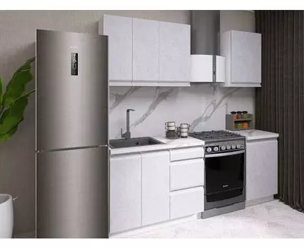 Кухонный гарнитур Вельвет 150 см (214,4, 50,6, Прямые, Белый, 150)