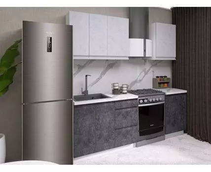 Кухонный гарнитур Вельвет 150 см (214,4, 50,6, Прямые, Серый, 150)