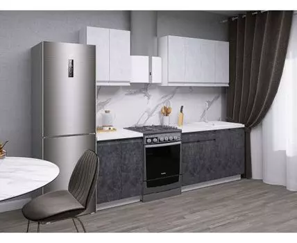 Кухонный гарнитур Вельвет 180 см (214,4, 50,6, Прямые, Серый, 180)