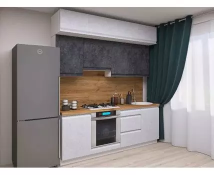 Кухонный гарнитур Вельвет 210 см (250,4, 56,2, Прямые, Серый, 210)