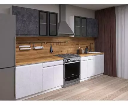 Кухонный гарнитур Вельвет 240 см (214,4, 50,6, Прямые, Белый, 240)