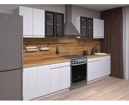 Кухонный гарнитур Вельвет 240 см (214,4, 50,6, Прямые, Белый, 240)