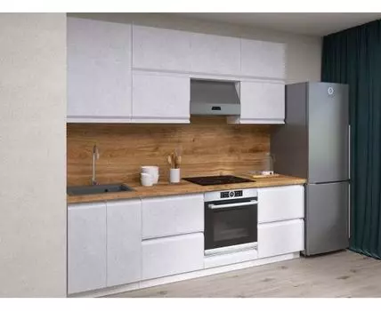 Кухонный гарнитур Вельвет 240 см (233,6, 53,8, Прямые, Белый, 240)