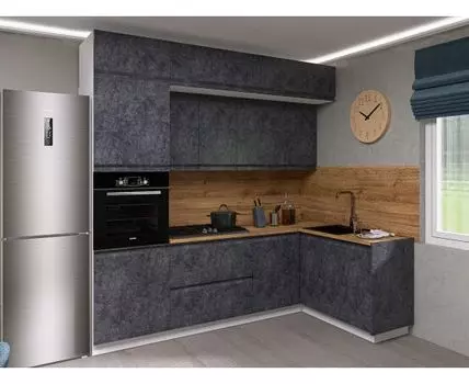 Кухонный гарнитур Вельвет 240х160 см (250,4, 160, Угловые, Белый, 240)