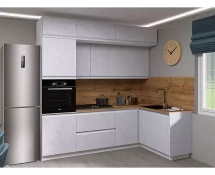 Кухонный гарнитур Вельвет 240х160 см (250,4, 160, Угловые, Белый, 240)