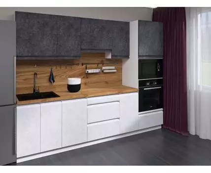 Кухонный гарнитур Вельвет 260 см (214,4, 56,2, Прямые, Белый, 260)