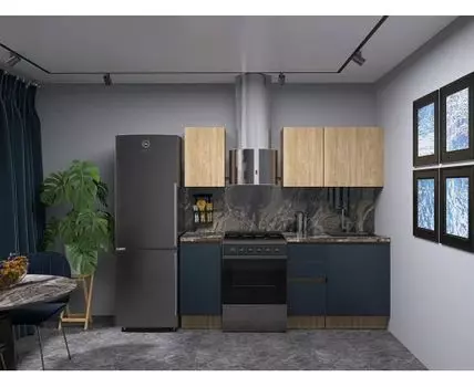 Кухонный гарнитур Женева 140 см (210, 52, Прямые, Серый, 140)