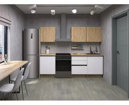 Кухонный гарнитур Женева 180 см (210, 52, Прямые, Белый, 180)