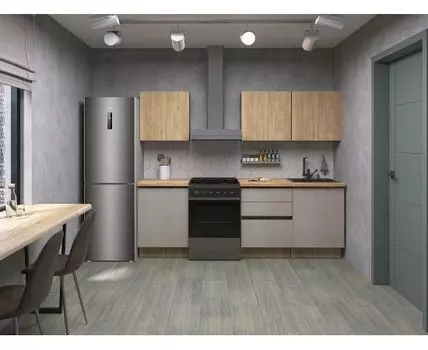 Кухонный гарнитур Женева 180 см (210, 52, Прямые, Серый, 180)