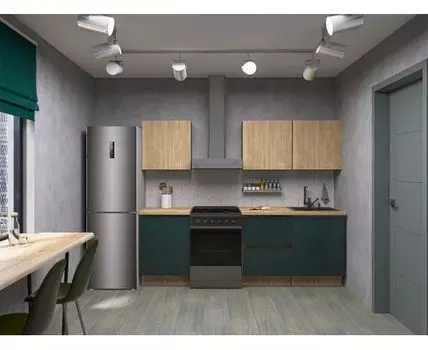 Кухонный гарнитур Женева 180 см (210, 52, Прямые, Серый, 180)