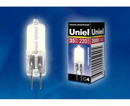 Лампа галогеновая Uniel G4 35Вт 3000K 02585