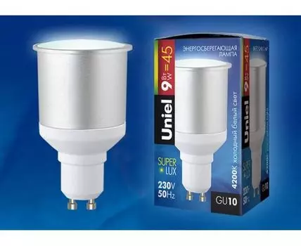 Лампа компактная люминесцентная Uniel GU10 9Вт 4200K 03161