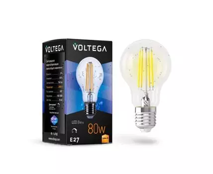 Лампа светодиодная Е27 8W (теплый свет) диммируемая