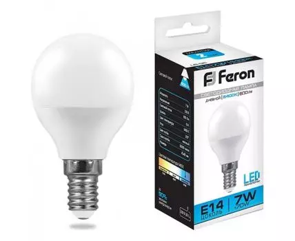 Лампа светодиодная Feron LB-95 E14 7Вт 6400K 25480