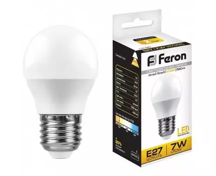 Лампа светодиодная Feron LB-95 E27 7Вт 6400K 25483