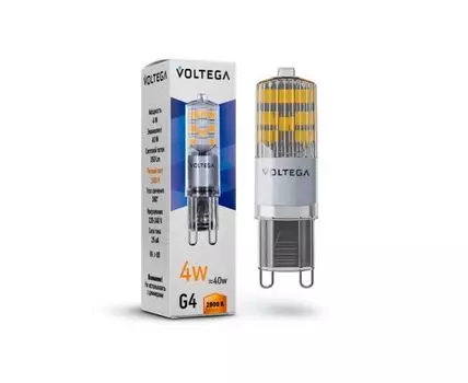 Лампа светодиодная G9 4W 2800K (теплый белый свет)