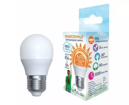 Лампа светодиодная Uniel E27 6Вт 4000K UL-00006533