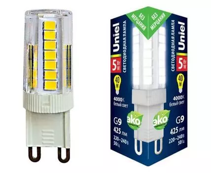 Лампа светодиодная Uniel G9 5Вт 4000K UL-00006749