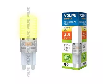 Лампа светодиодная Uniel G9 Вт 3000K 10030