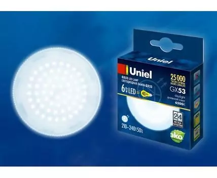 Лампа светодиодная Uniel GX53 6Вт 6500K UL-00005311
