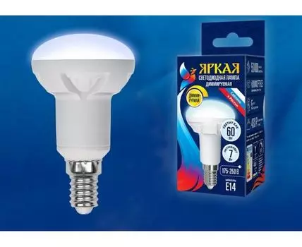 Лампа светодиодная Uniel Яркая Dim E14 7Вт 4000K UL-00004709