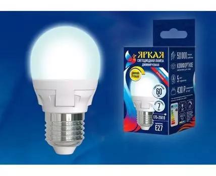 Лампа светодиодная Uniel Яркая Dim E27 7Вт 4000K UL-00004241