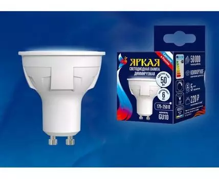 Лампа светодиодная Uniel Яркая Dim GU10 6Вт 4000K UL-00003988