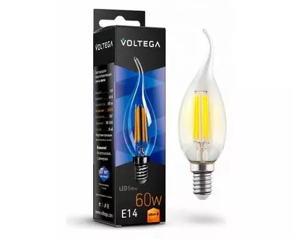 Лампа светодиодная Voltega Crystal E14 6Вт 2800K VG10-CW1E14warm6W-F