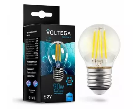 Лампа светодиодная Voltega Premium E27 7Вт 4000K VG10-G45E27cold9W-F