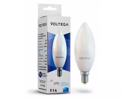 Лампа светодиодная Voltega Simple E14 10Вт 4000K VG2-C37E14cold10W