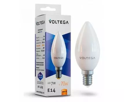 Лампа светодиодная Voltega Simple E14 7Вт 2800K VG2-C37E14warm7W